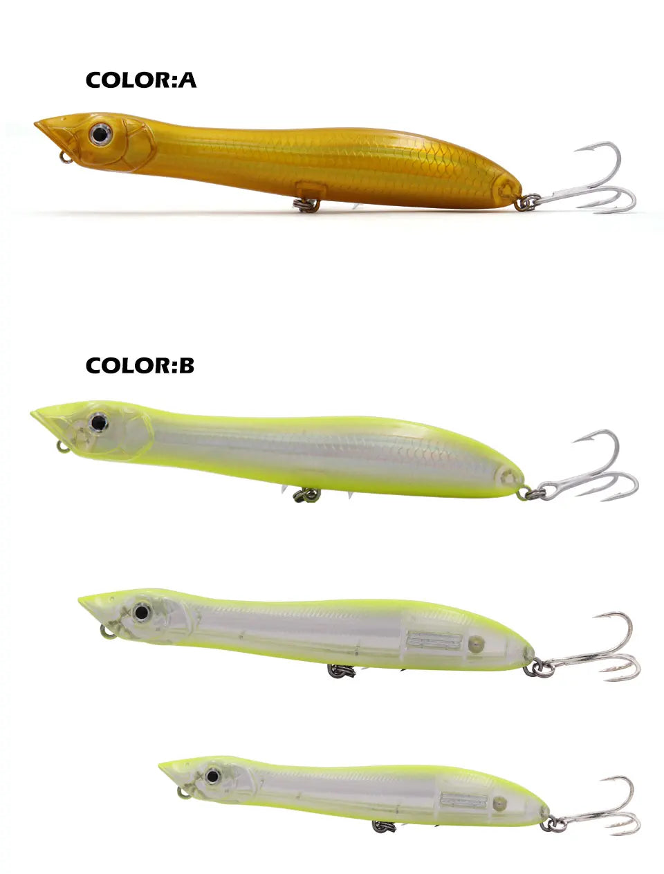 TacklePRO PO09 Popper Topwater Snake Head Floating Wobbler 100mm/120mm/135mm 11g/17g/26g Fishing Lure Sea Bass Pike Bait Peche