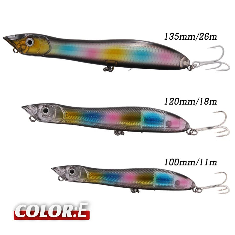 TacklePRO PO09 Popper – Serpent de Surface 100/120/135mm