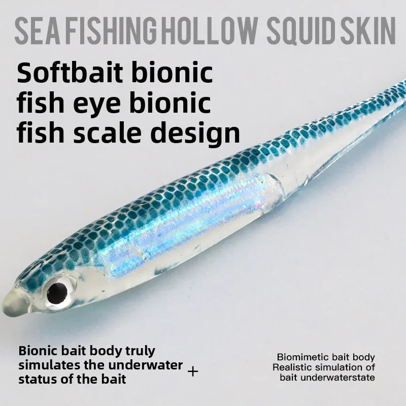 6.5cm 7.2cm 9.3cm PVC Soft Bait with Glow Sticks T-tail/Curly Tail/Straight Tail Bass Lures Luminous Soft Lure