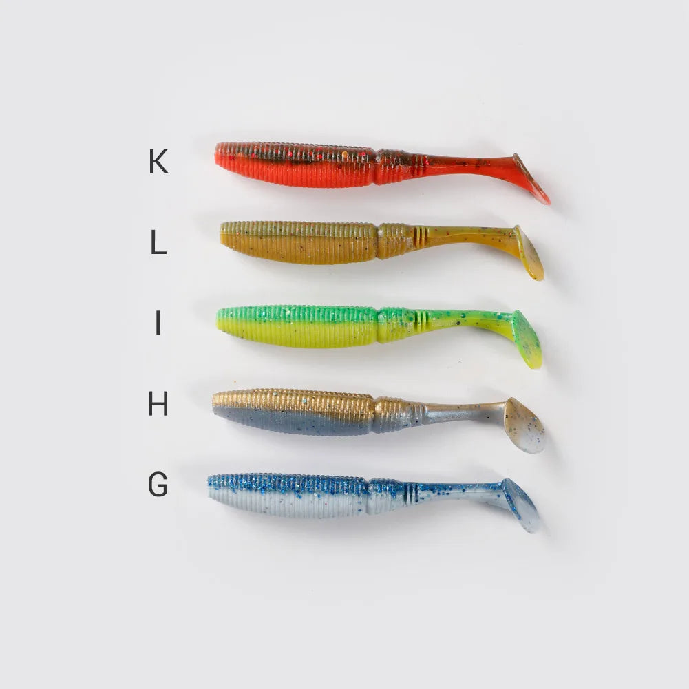 Bassland Soft Lure 75mm 4g Paddle Tail Drive Shad Double Color Artificial Wobblers Bass Pike Leurre Souple