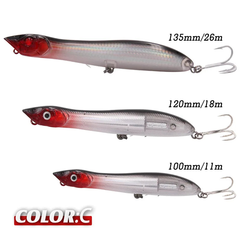 TacklePRO PO09 Popper – Serpent de Surface 100/120/135mm