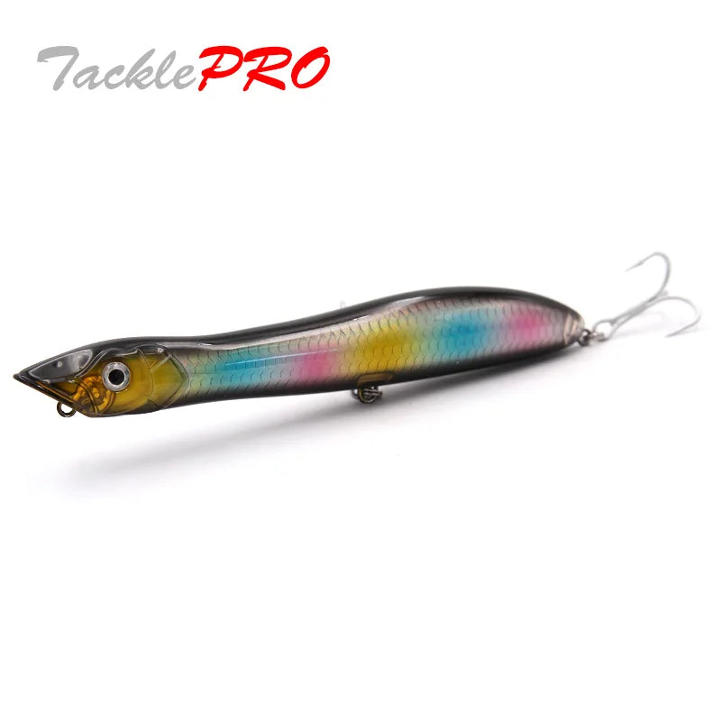 TacklePRO PO09 Popper Topwater Snake Head Floating Wobbler 100mm/120mm/135mm 11g/17g/26g Fishing Lure Sea Bass Pike Bait Peche