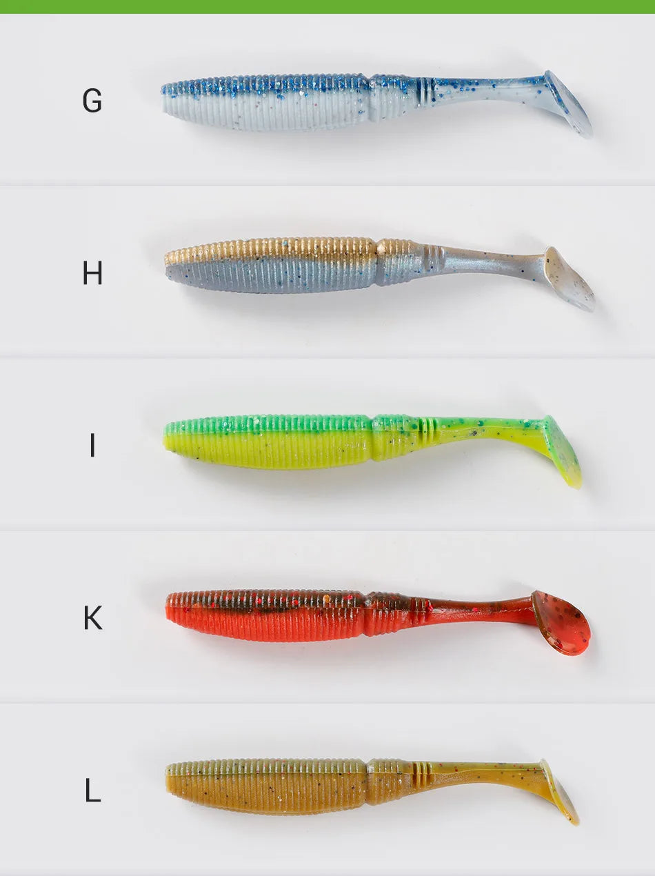 Bassland Soft Lure 75mm 4g Paddle Tail Drive Shad Double Color Artificial Wobblers Bass Pike Leurre Souple