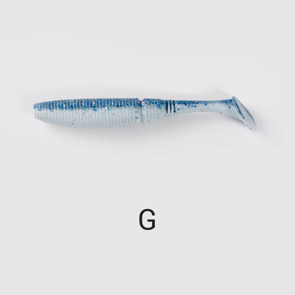 Bassland Soft Lure 75mm 4g Paddle Tail Drive Shad Double Color Artificial Wobblers Bass Pike Leurre Souple