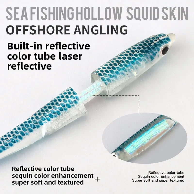 6.5cm 7.2cm 9.3cm PVC Soft Bait with Glow Sticks T-tail/Curly Tail/Straight Tail Bass Lures Luminous Soft Lure