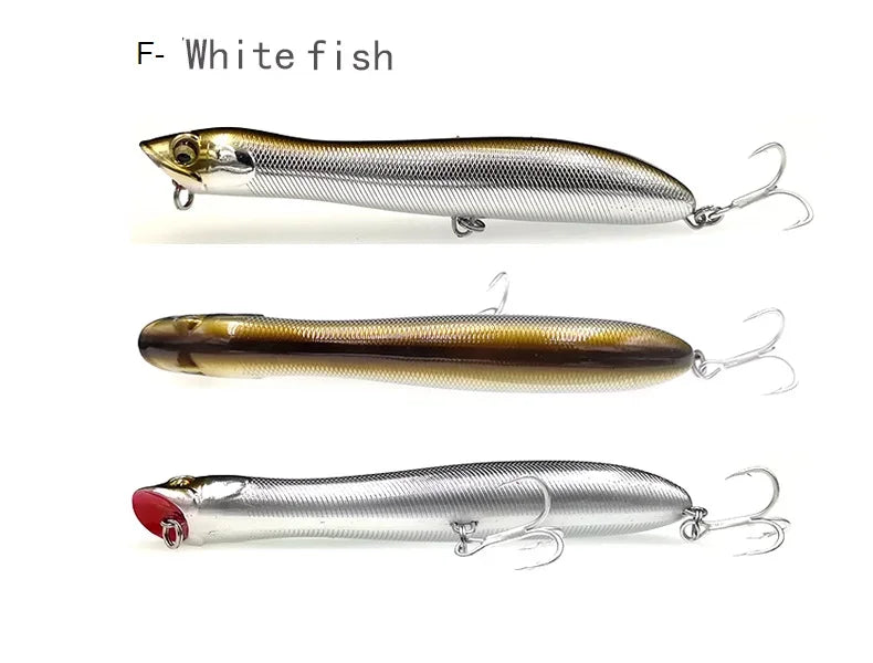 1 pce  Topwater Popper Fishing Lure Patchinco 125mm 20g Surface Floating Baits Long Cast Wobblers  Stickbait for Bass Pike Moca