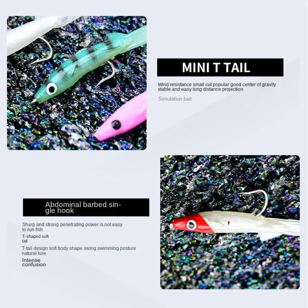 17pcs Mixed Color Raglou Fishing Sea Fishing Spinning Soft Lure Silicone Bait Shad Silicone Fishing Trolling Artificial Bait