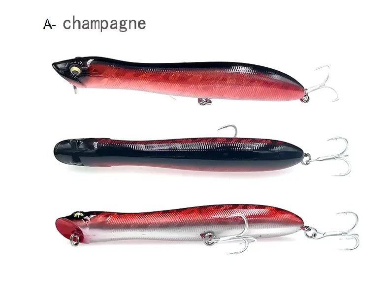 1 pce  Topwater Popper Fishing Lure Patchinco 125mm 20g Surface Floating Baits Long Cast Wobblers  Stickbait for Bass Pike Moca