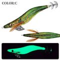 LHFSH Glow Squid Jigs 12G 15G 20G Simulation Shrimp Fishing Lure Wood Shrimp Jig Lure Saltwater Cuttlefish Octopus Tackle
