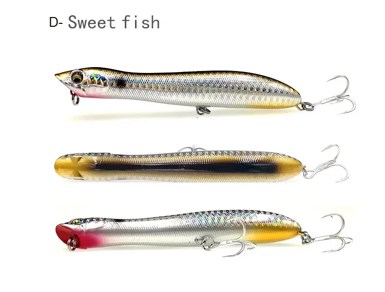 1 pce  Topwater Popper Fishing Lure Patchinco 125mm 20g Surface Floating Baits Long Cast Wobblers  Stickbait for Bass Pike Moca