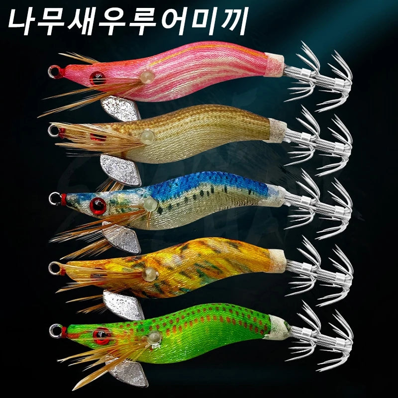 1/5pcs Aggie Squid Jig Lure Luminous Webfoot Octopus Egi Pattern Squid Shrimp Baits Cuttlefish Egi Fishing Lure Squid Hooks에기