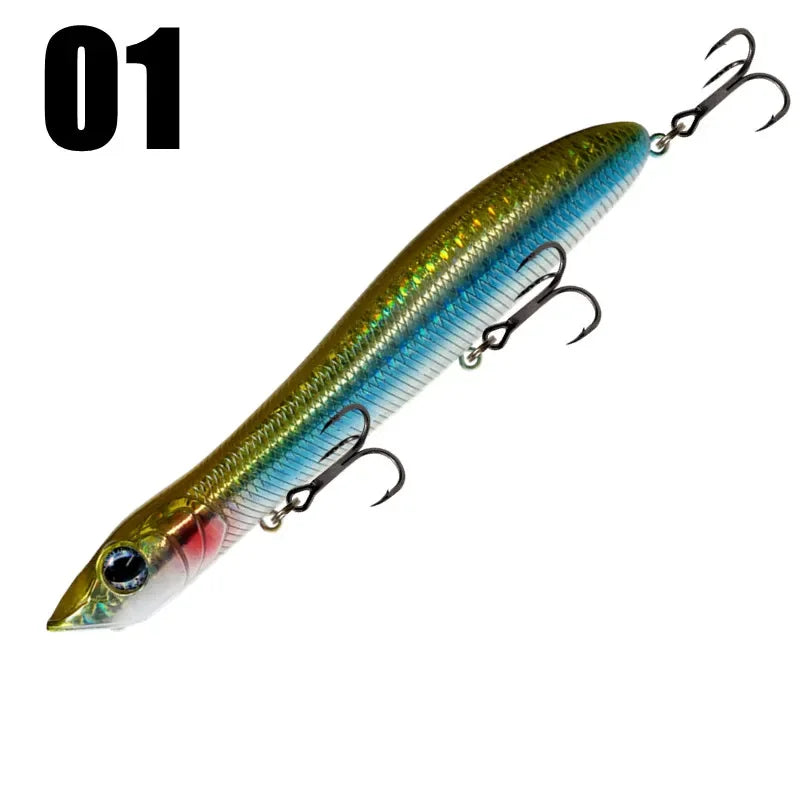 GREENSPIDER Popper Pencil 125mm 18g – Topwater Bar Eau Salée