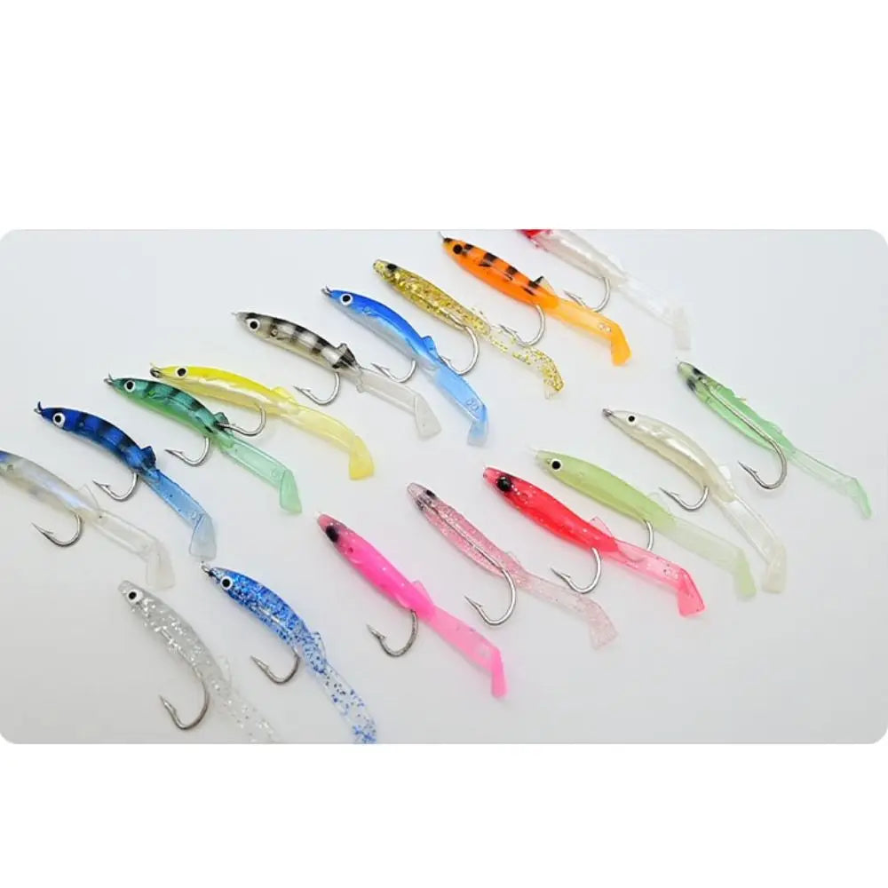 17pcs Mixed Color Raglou Fishing Sea Fishing Spinning Soft Lure Silicone Bait Shad Silicone Fishing Trolling Artificial Bait