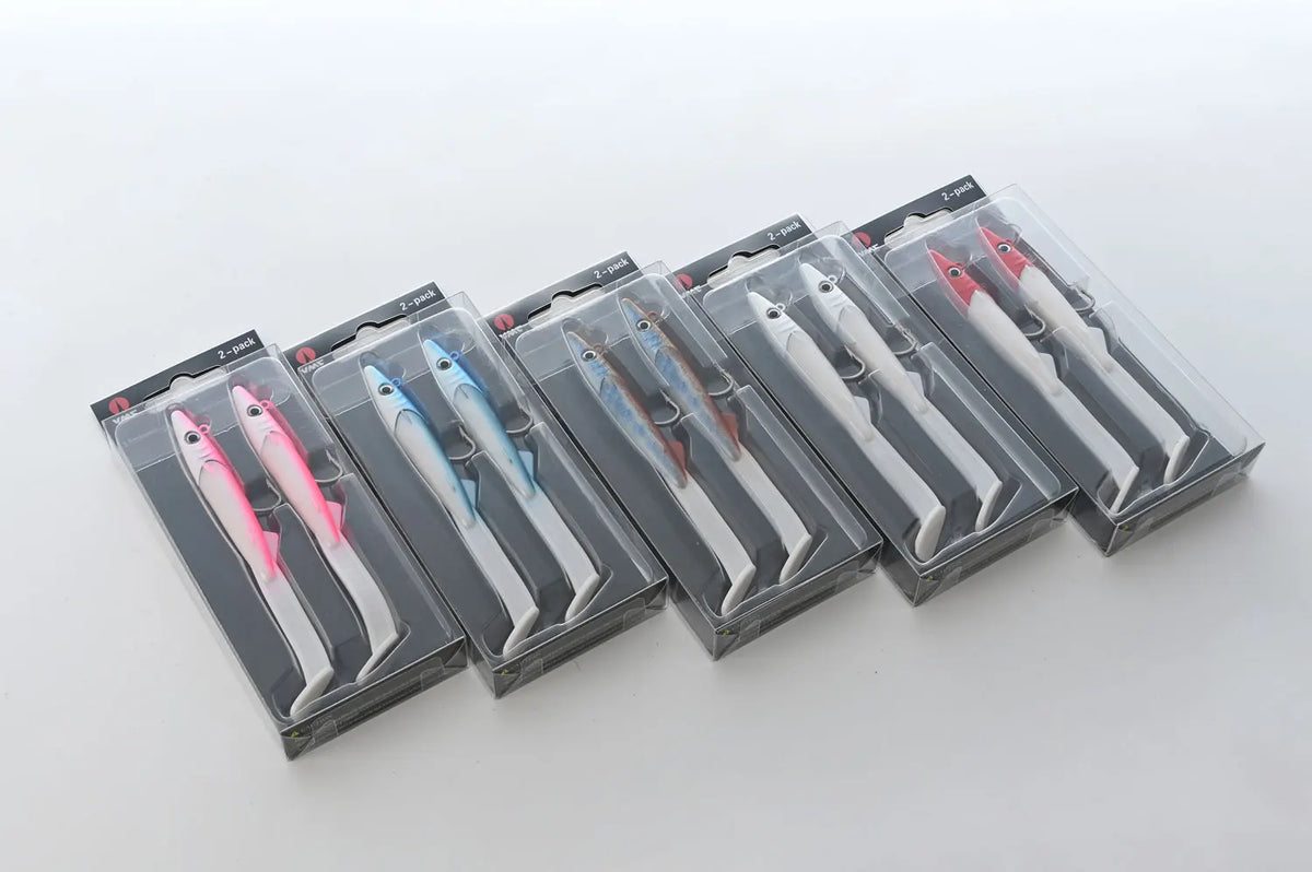Tuata Raglou Hybrid Soft Lure 2pcs/Pack with VMC Hook Sandeel Sea Fishing