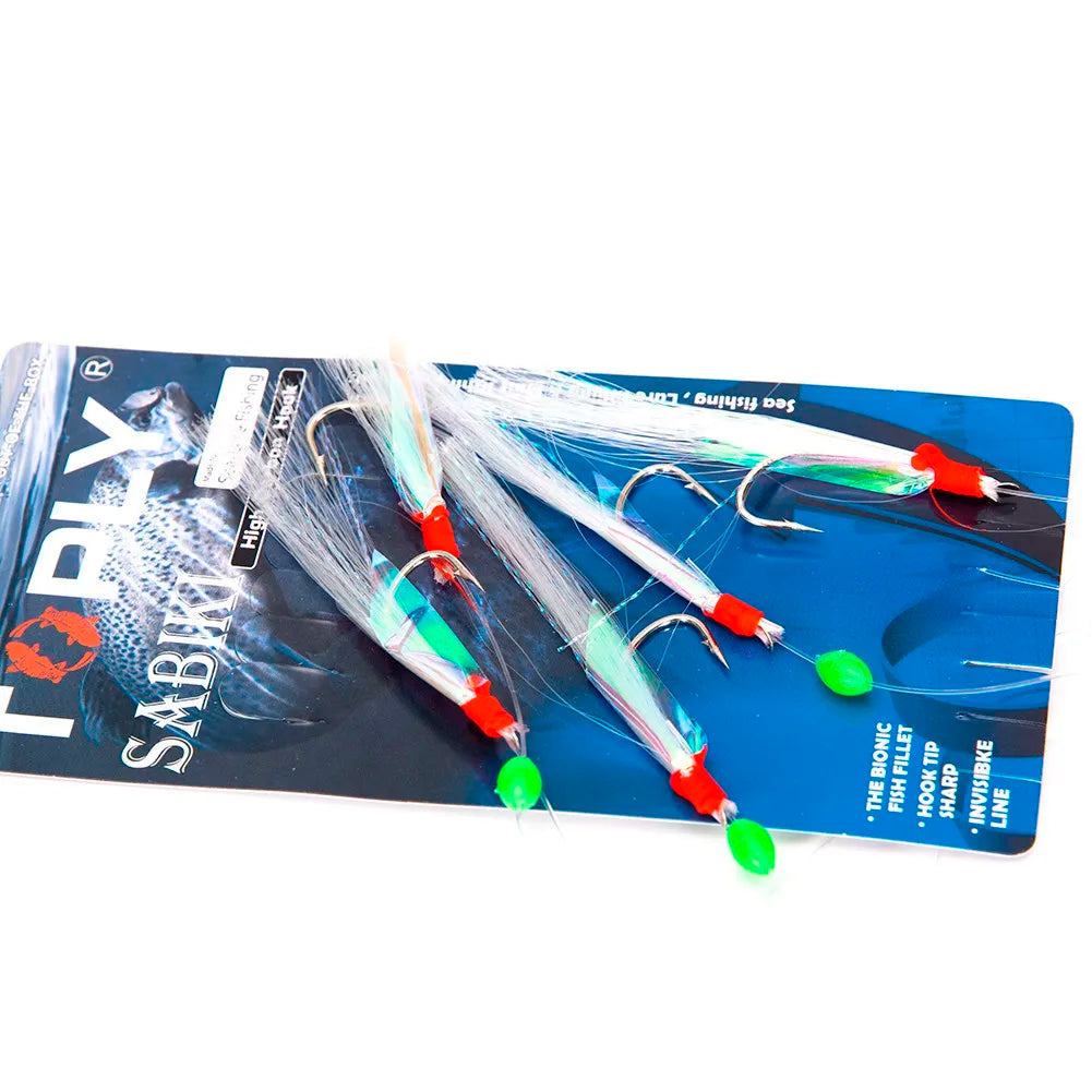 5pcs/Pack Sabiki Soft Fishing Lure Rigs Bait Jigs Lure Feather Lure Herring Bait Tackle For Mackerel Deep Sea Fishing Equipment
