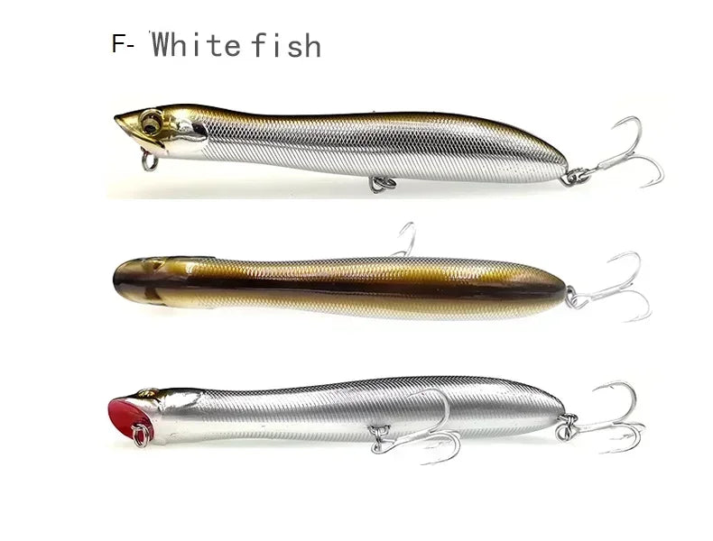 1 pce  Topwater Popper Fishing Lure Patchinco 125mm 20g Surface Floating Baits Long Cast Wobblers  Stickbait for Bass Pike Moca