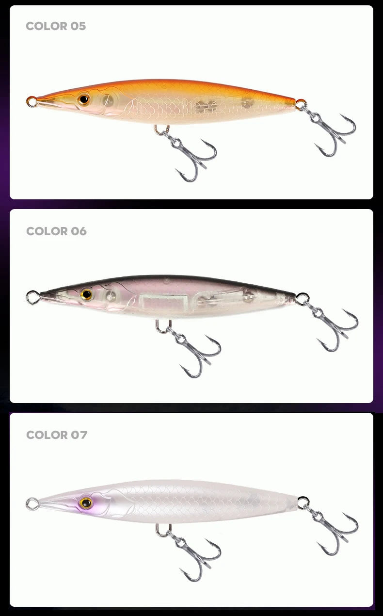 YOOFISH Pencil Flottant 90–150mm – Stickbait Topwater Bar/Brochet