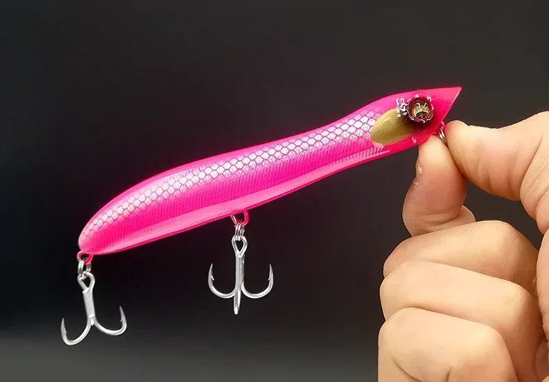 1 pce  Topwater Popper Fishing Lure Patchinco 125mm 20g Surface Floating Baits Long Cast Wobblers  Stickbait for Bass Pike Moca