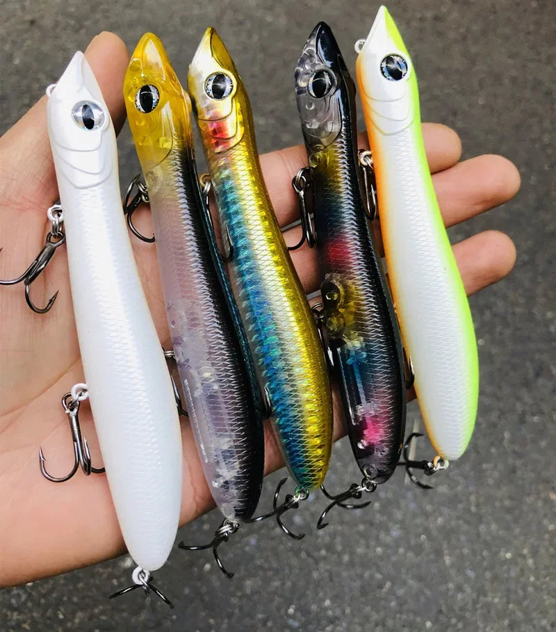 GREENSPIDER Fishing Lure 125mm 18g Topwater Pencil Popper Wobbler For Fishing Seabass Top Water Baits  Saltwater Surface Lures