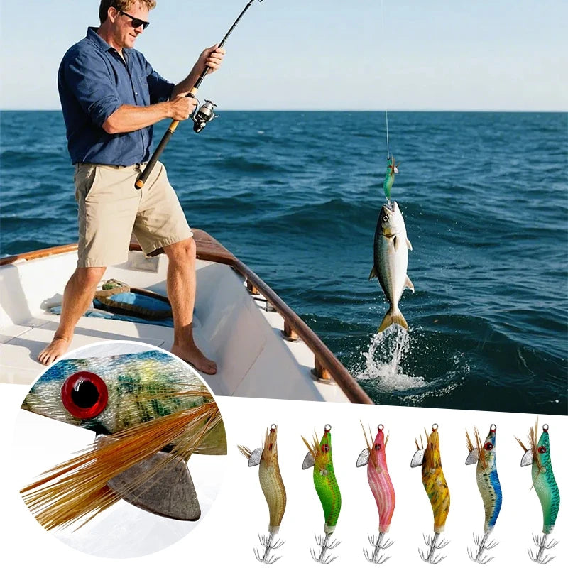 1/5pcs Aggie Squid Jig Lure Luminous Webfoot Octopus Egi Pattern Squid Shrimp Baits Cuttlefish Egi Fishing Lure Squid Hooks에기