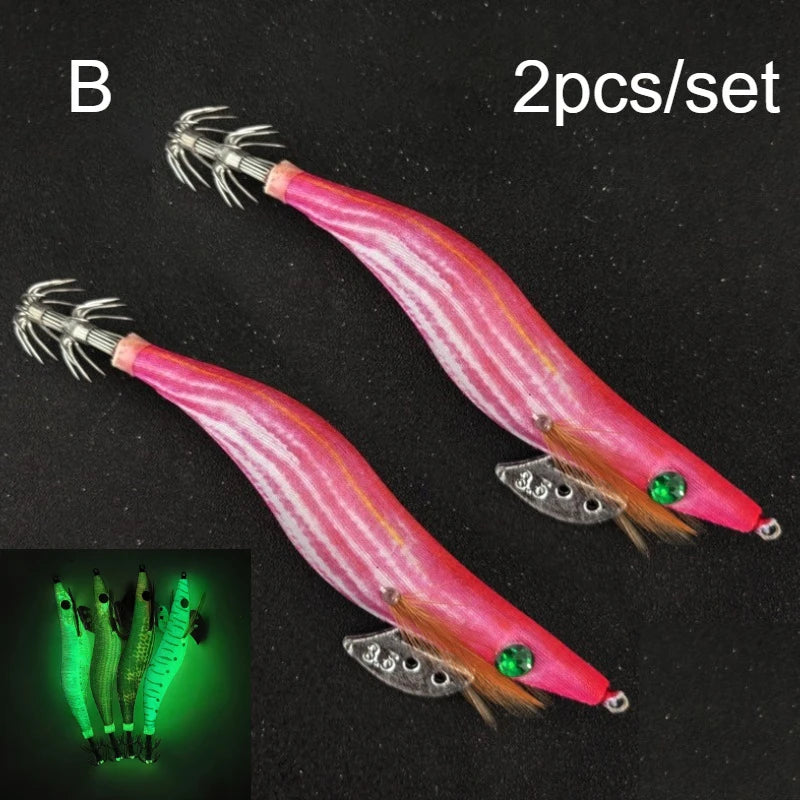 Ackibbik Kit 2 Crevettes Lumineux 13cm – Turlutte Seiche Eau Salée