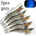 5pcs/set Squid Jig Egi Set 13cm Simulation Shrimp Fishing Lure Luminous Saltwater Double Hook Cuttlefish Tackle Octopus Shrimp