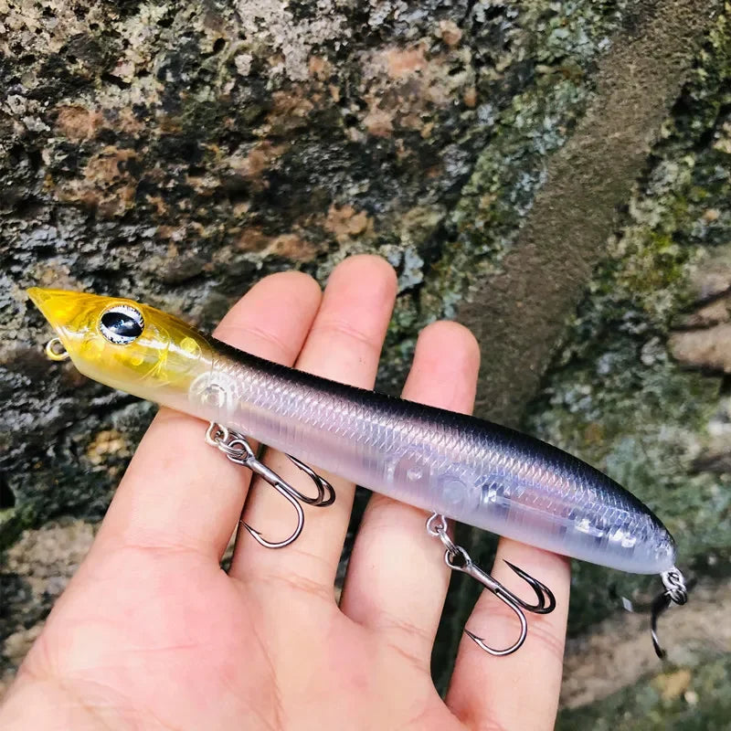 GREENSPIDER Fishing Lure 125mm 18g Topwater Pencil Popper Wobbler For Fishing Seabass Top Water Baits  Saltwater Surface Lures