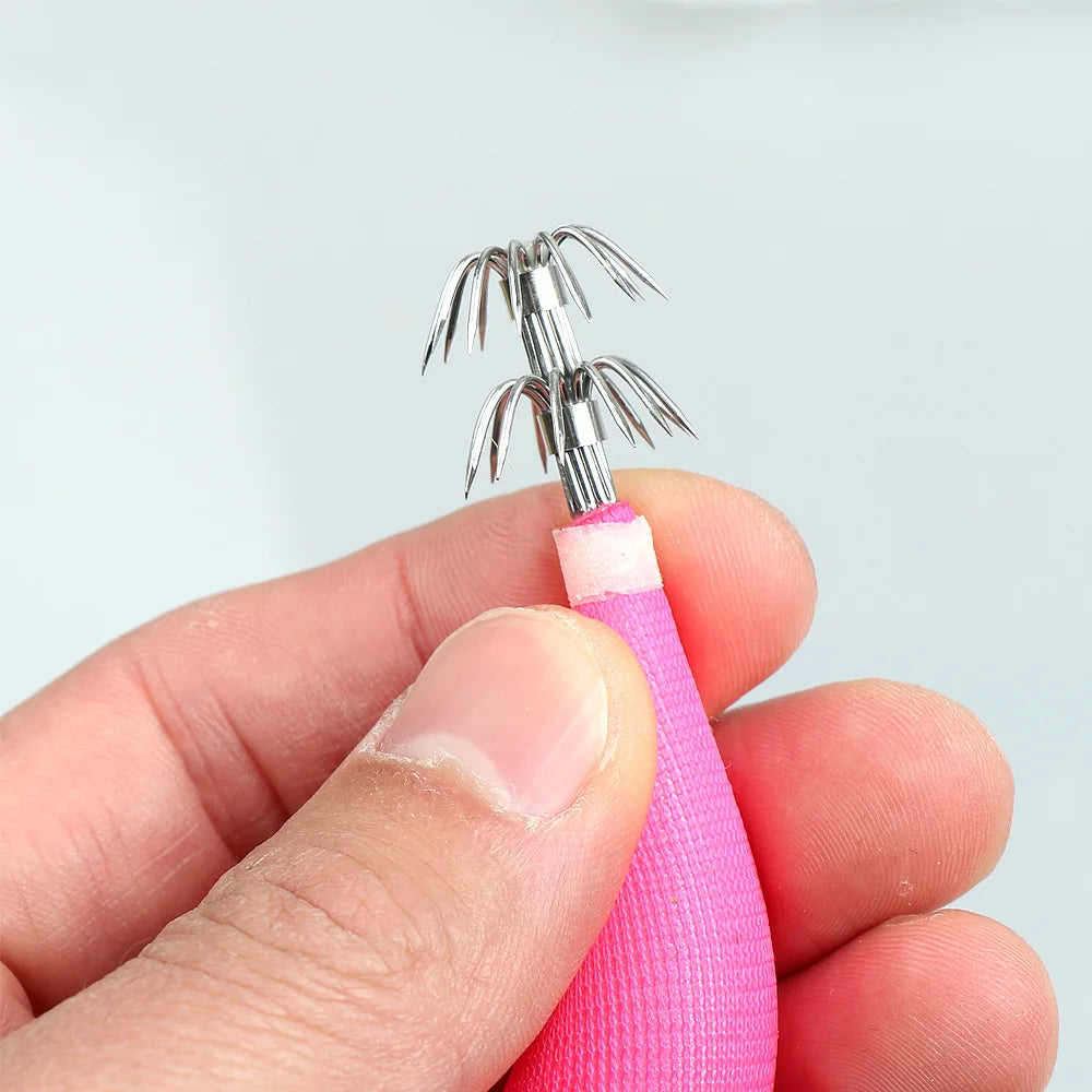 Full Body Luminous Wooden Shrimp Colorful Imitation Squid Shrimp Fake Bait2.0 2.5  3.0#Squid Cuttlefish Sea Fishing Umbrella Hoo