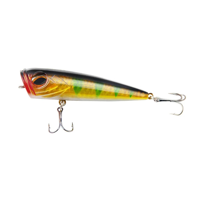 Popper Fishing Lure 80mm 14g Topwater Hard Bait Artificial Wobblers Superficial Fishing Tackle Double Hooks Surface Bait