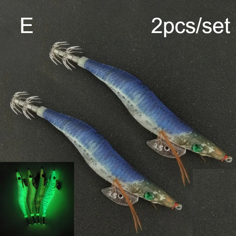 Ackibbik Kit 2 Crevettes Lumineux 13cm – Turlutte Seiche Eau Salée