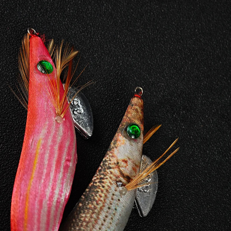 5pcs/set Squid Jig Egi Set 13cm Simulation Shrimp Fishing Lure Luminous Saltwater Double Hook Cuttlefish Tackle Octopus Shrimp