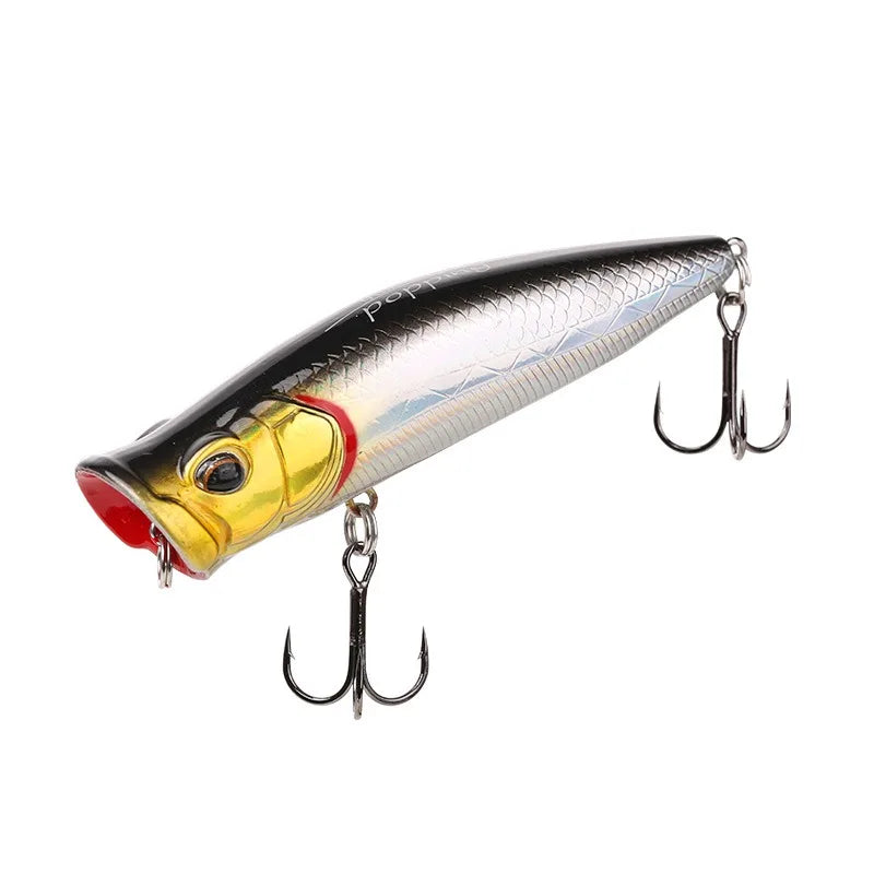 70mm 9g Surface Popper Fishing Lures Long Casting Artificial Hard Bait Topwater Pencil Swimbait Wobblers for Pike Perch Supplies