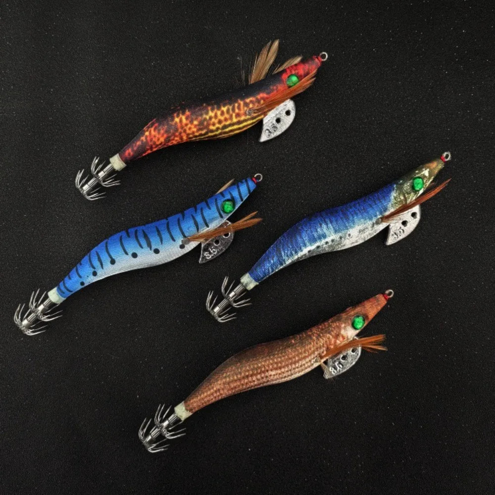 Ackibbik 2pcs Glow Shrimp Fishing Lures Saltwater 13cm Squid Jig Hook Sea Fishing Accessories Cuttlefish Shrimp Prawn Lures