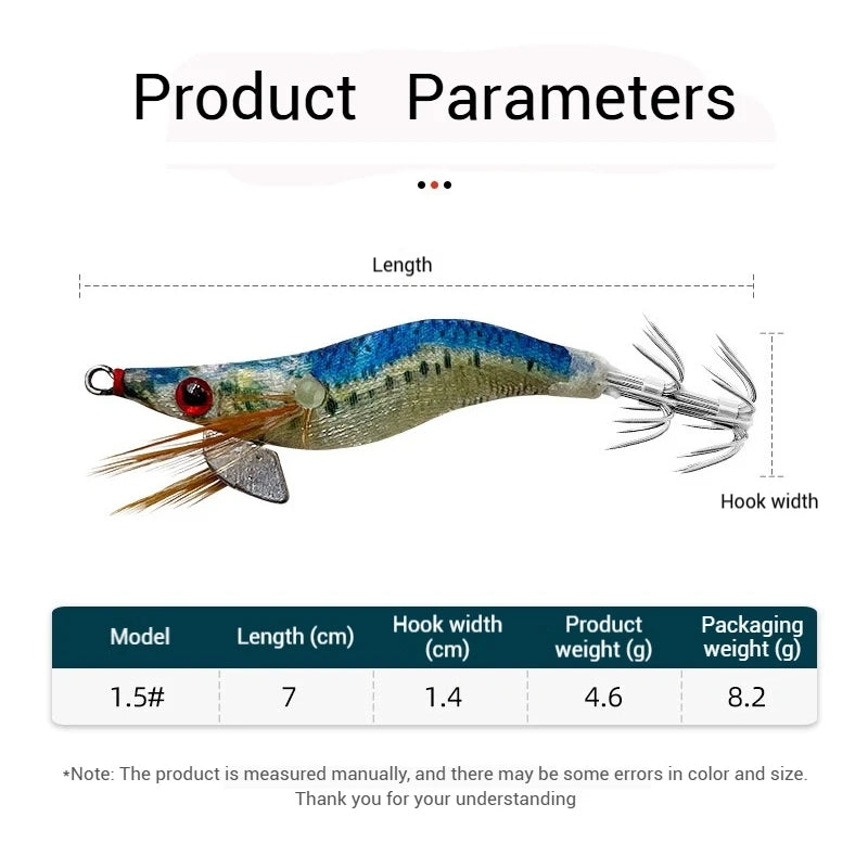 1/5pcs Aggie Squid Jig Lure Luminous Webfoot Octopus Egi Pattern Squid Shrimp Baits Cuttlefish Egi Fishing Lure Squid Hooks에기