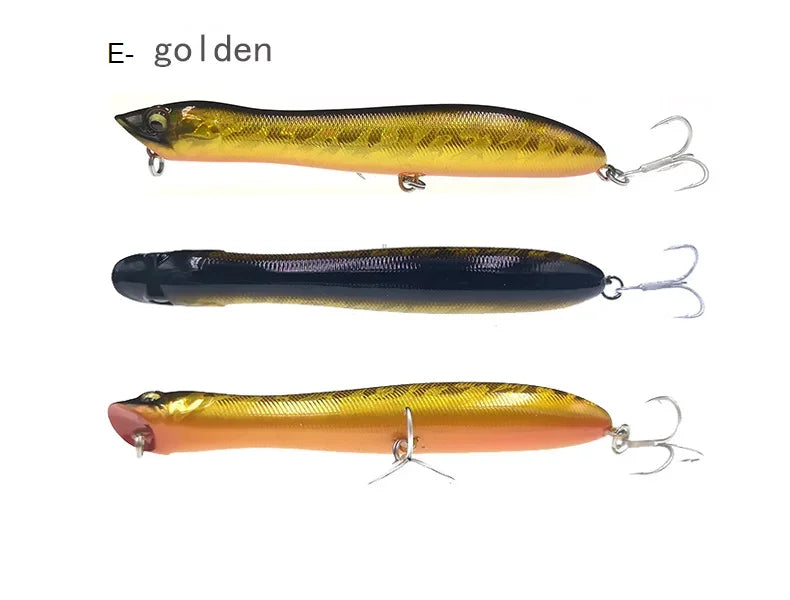 1 pce  Topwater Popper Fishing Lure Patchinco 125mm 20g Surface Floating Baits Long Cast Wobblers  Stickbait for Bass Pike Moca