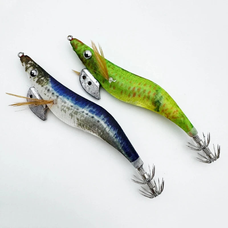 Aggie Webfoot Octopus Egi Fishing Lures Horizontal Luminous Cuttlefish Squid Jig Hook Wooden Shrimp Squid Bait 에기