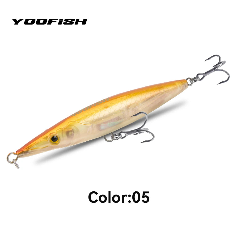 YOOFISH Pencil Flottant 90–150mm – Stickbait Topwater Bar/Brochet