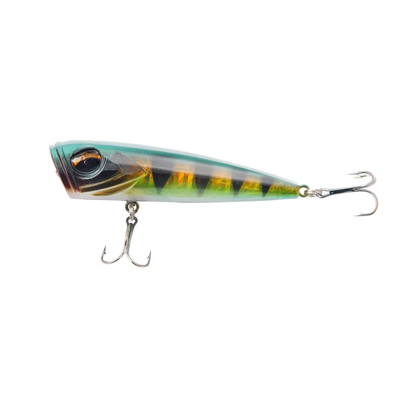 Popper Fishing Lure 80mm 14g Topwater Hard Bait Artificial Wobblers Superficial Fishing Tackle Double Hooks Surface Bait