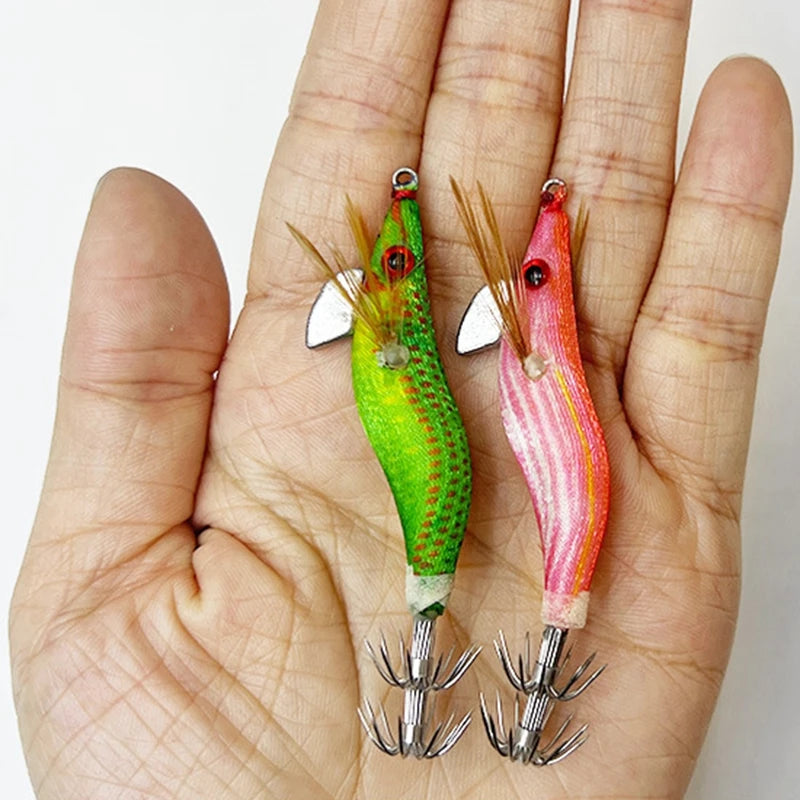 1/5pcs Aggie Squid Jig Lure Luminous Webfoot Octopus Egi Pattern Squid Shrimp Baits Cuttlefish Egi Fishing Lure Squid Hooks에기