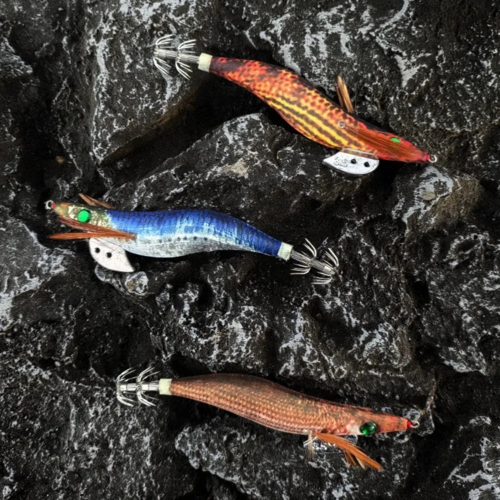 Ackibbik 2pcs Glow Shrimp Fishing Lures Saltwater 13cm Squid Jig Hook Sea Fishing Accessories Cuttlefish Shrimp Prawn Lures