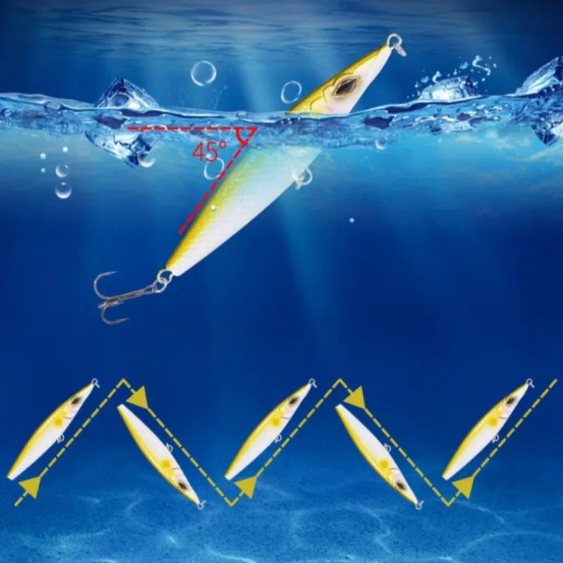 Asturi 130 Leurre Floating Pencil Fishing Lures Stickbait Topwater Surface Walk The Dog Hard Bait Wobbler For Bass Pike WTD Lure