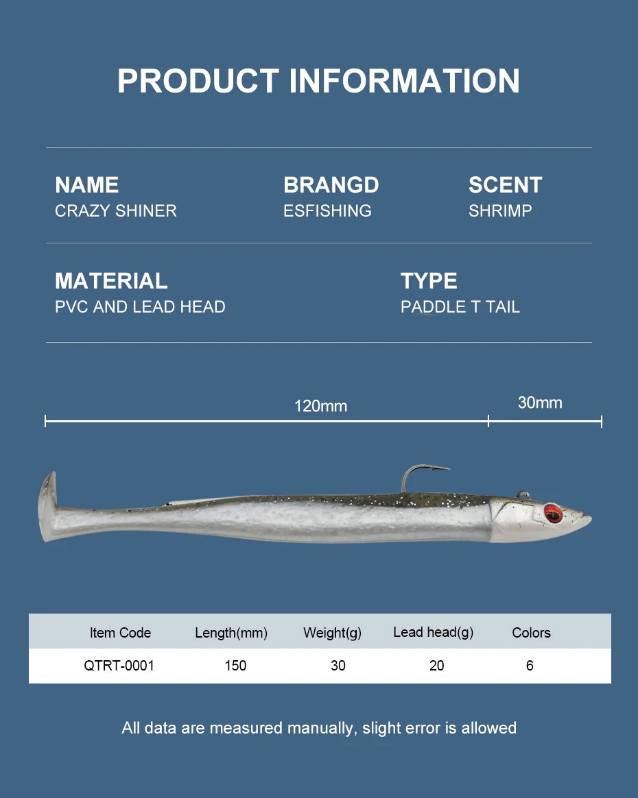 KESFISHING Swimbait Soft Fishing Bait Crazy Shiner 15cm 30g Soft Jig Lure Fishing Accessoris Pike Perch Bass