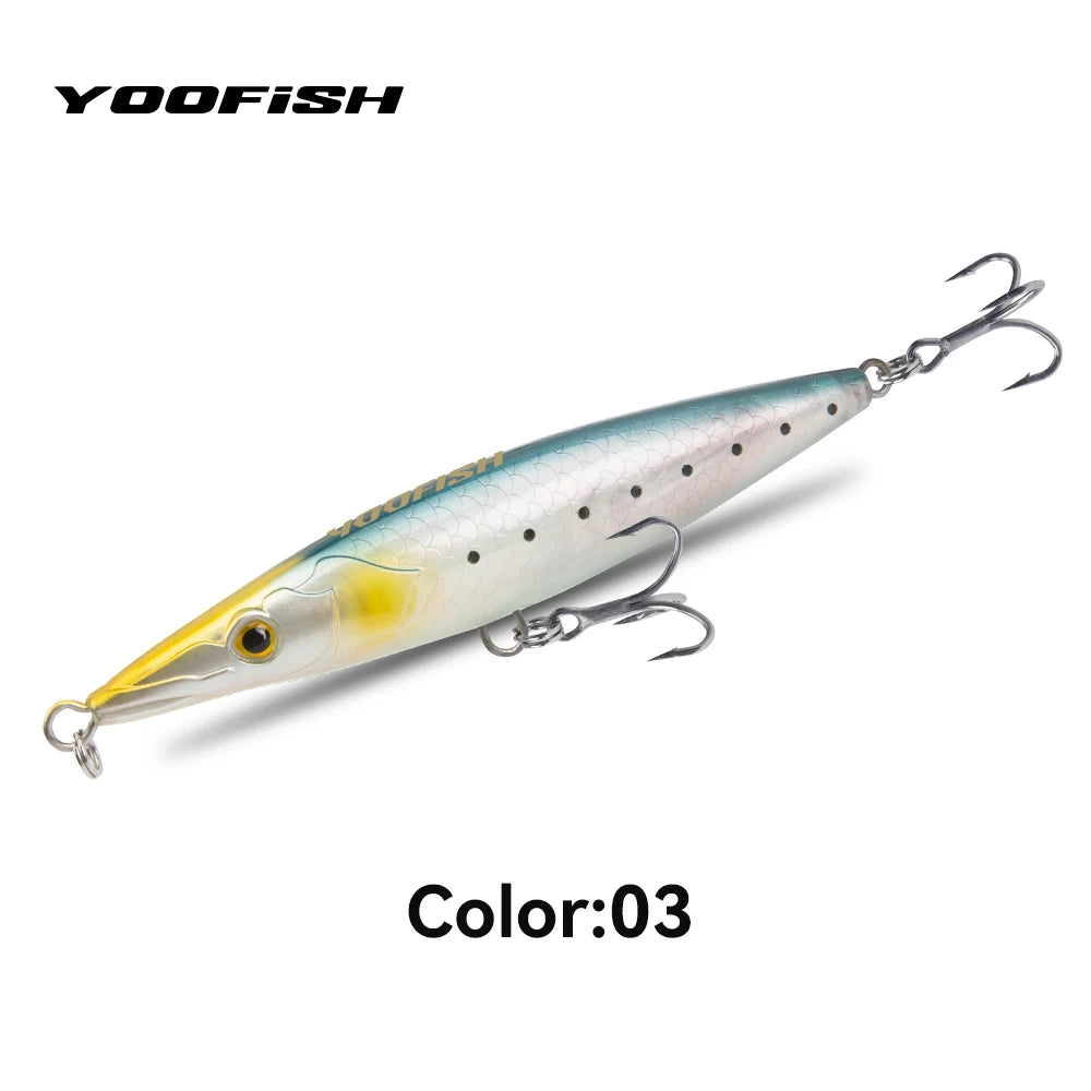 YOOFISH Pencil Flottant 90–150mm – Stickbait Topwater Bar/Brochet