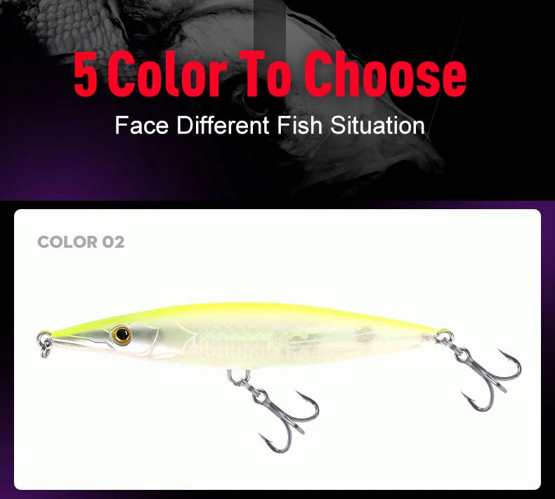YOOFISH Pencil Flottant 90–150mm – Stickbait Topwater Bar/Brochet