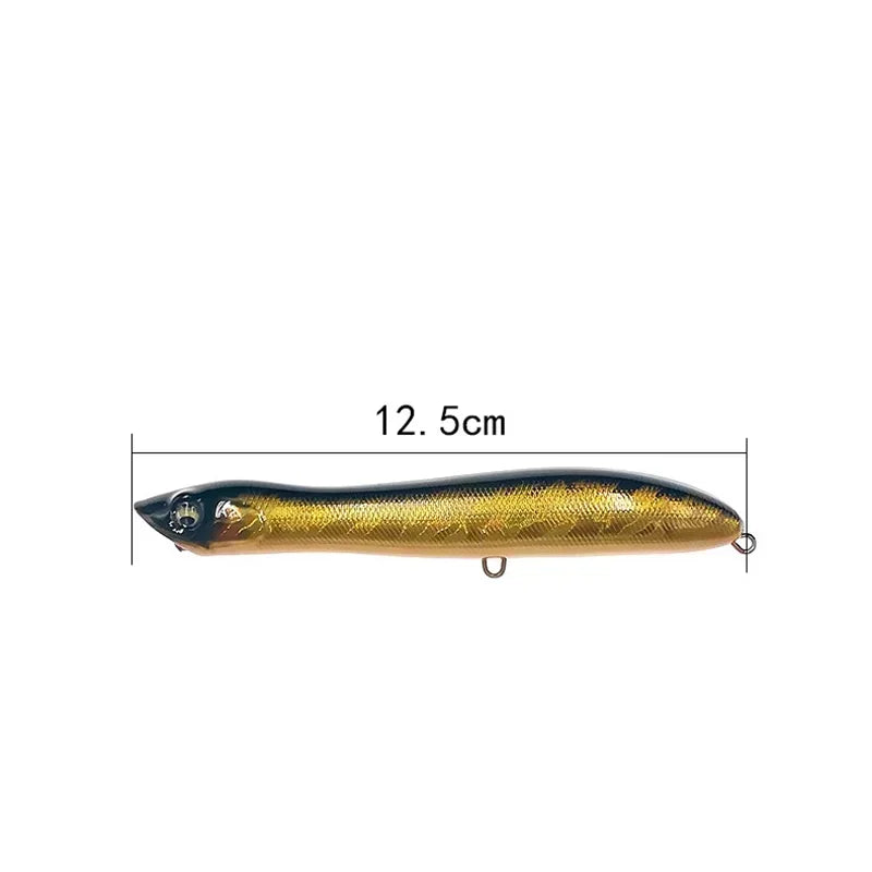 1 pce  Topwater Popper Fishing Lure Patchinco 125mm 20g Surface Floating Baits Long Cast Wobblers  Stickbait for Bass Pike Moca