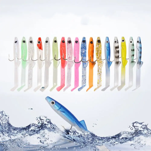 17pcs Mixed Color Raglou Fishing Sea Fishing Spinning Soft Lure Silicone Bait Shad Silicone Fishing Trolling Artificial Bait