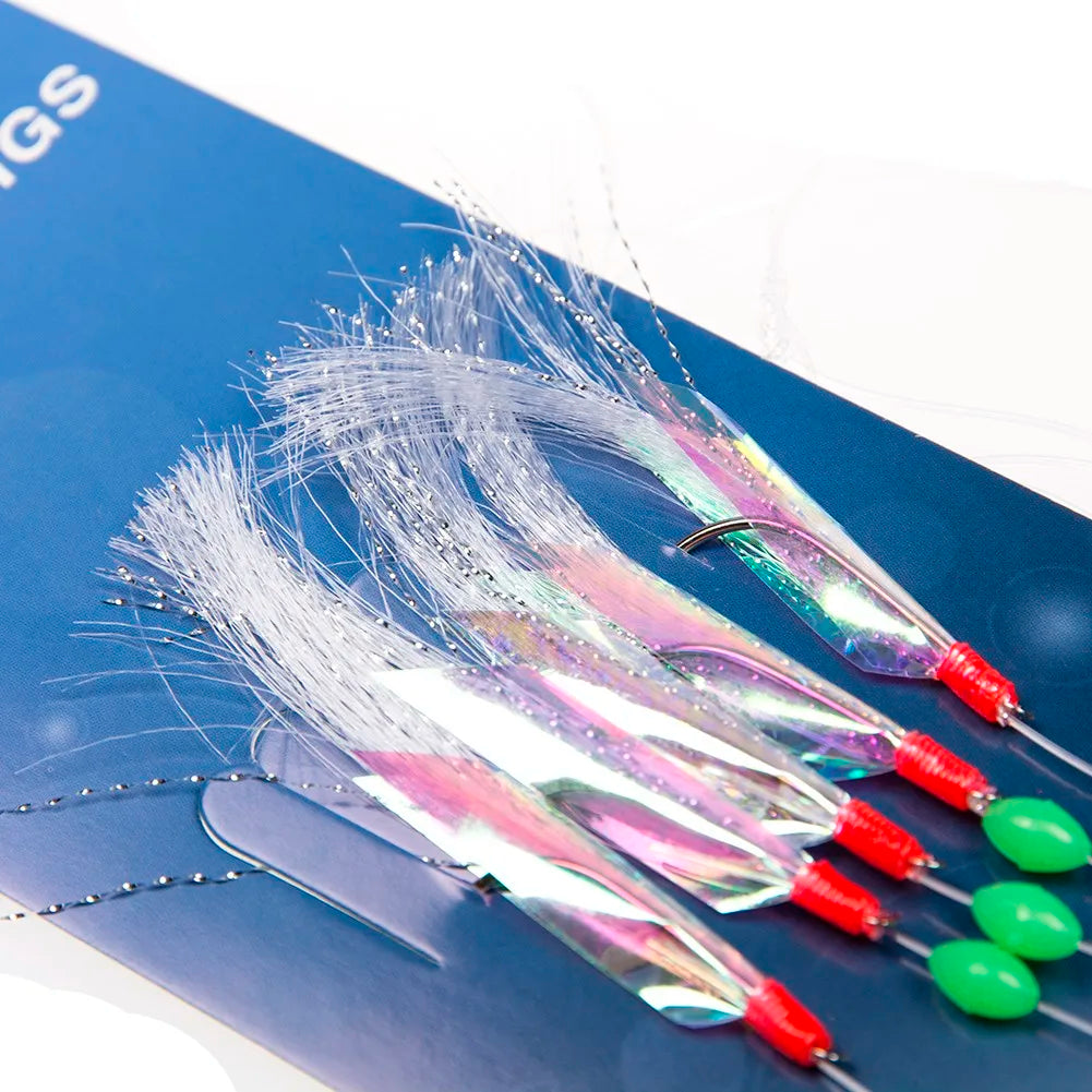 5pcs/Pack Sabiki Soft Fishing Lure Rigs Bait Jigs Lure Feather Lure Herring Bait Tackle For Mackerel Deep Sea Fishing Equipment