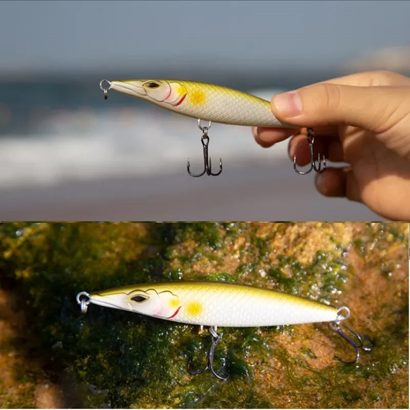 Asturi 130 Leurre Floating Pencil Fishing Lures Stickbait Topwater Surface Walk The Dog Hard Bait Wobbler For Bass Pike WTD Lure
