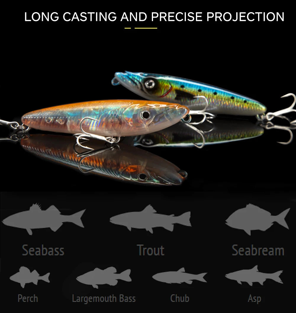 D1 Top Water Bait Espetit Surface Lure 140mm 30g Walk The Dog Pencil Floating Long Casting Stickbaits for Bass Trout Fishing