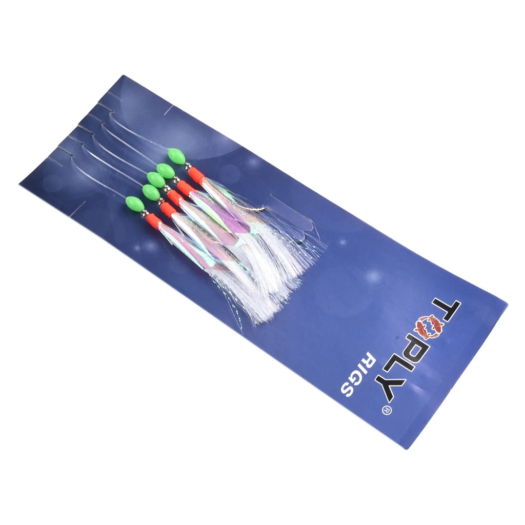 5pcs/Pack Sabiki Soft Fishing Lure Rigs Bait Jigs Lure Feather Lure Herring Bait Tackle For Mackerel Deep Sea Fishing Equipment